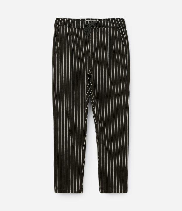 Calça Reta com Cós Elástico e Fio Tinto - 1
