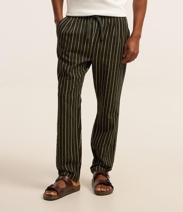 Calça Reta com Cós Elástico e Fio Tinto - 2