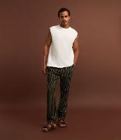 Calça Reta com Cós Elástico e Fio Tinto - 3