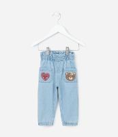 Calça Jogger Infantil com Bordado nos Bolsos - Tam 0 a 18 meses - 1