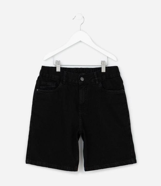 Bermuda Reta Infantil em Jeans com Cós Elástico - Tam 5 a 14 anos - 1