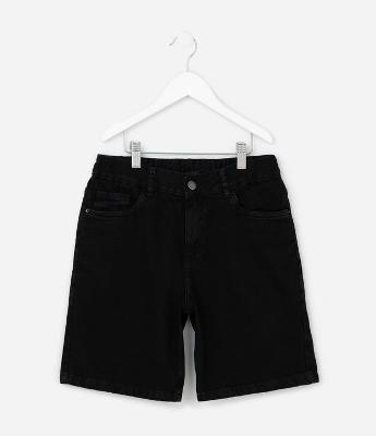 Bermuda Reta Infantil em Jeans com Cós Elástico - Tam 5 a 14 anos