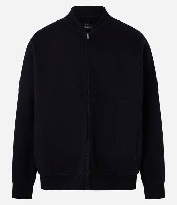 Jaqueta Bomber em Moletom com Zíper