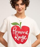 Blusa T-shirt em Algodão com Estampa Pomme Rouge - 1