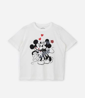 Camiseta em Algodão Estampa Mickey e Minnie Curve & Plus Size