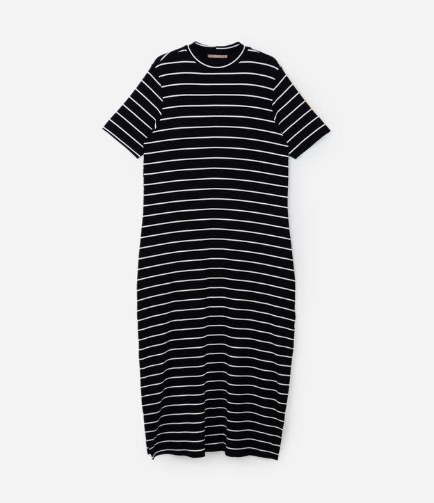 Vestido Midi Canelado em Ribana com Listras Curve & Plus Size - 1