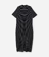 Vestido Midi Canelado em Ribana com Listras Curve & Plus Size - 1