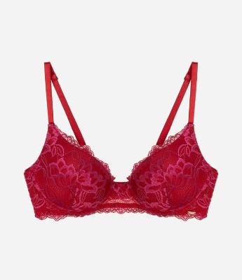 Sutiã Base Bojo Oco em Renda Bicolor com Amarração Lateral