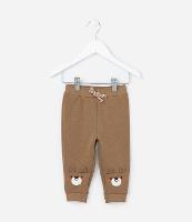 Calça Infantil em Moletom com Bordado Ursinho - Tam 0 a 18 meses - 1