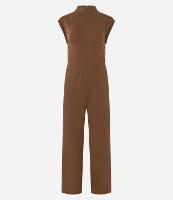 Macacão em Ribana com Gola Alta e Recorte na Cintura - 1