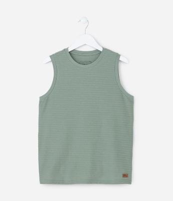 Regata Infantil Texturizada Básica - Tam 5 a 14 Anos