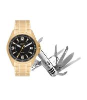 Kit Relógio Orient com Pulseira em Aço e Caixa Dourada - 1