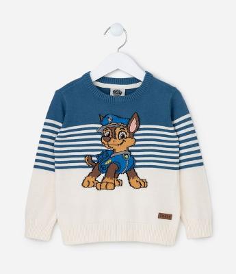 Suéter Infantil com Estampa Chase Patrulha Canina - Tam 1 a 6 Anos