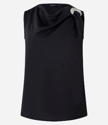 Blusa Texturizada com Gola Degagê e Fivela na Alça