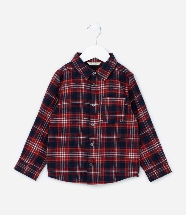 Camisa Infantil em Flanela com Estampa Xadrez - Tam 1 a 6 Anos - 1