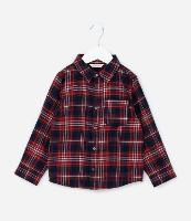 Camisa Infantil em Flanela com Estampa Xadrez - Tam 1 a 6 Anos - 1