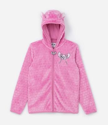 Jaqueta Infantil em Fleece com Bordado e Orelhinhas da Angel - Tam 5 a 14 Anos