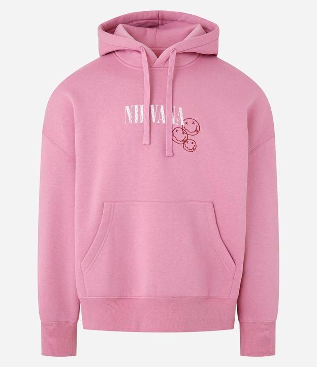 Moletom Boxy em Fleece com Estampa Smiley Nirvana - 1