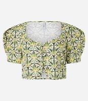 Blusa Cropped em Viscolinho com Estampa Cogumelos - 1