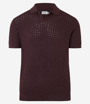 Camisa Polo em Tricô com Textura Zig Zag