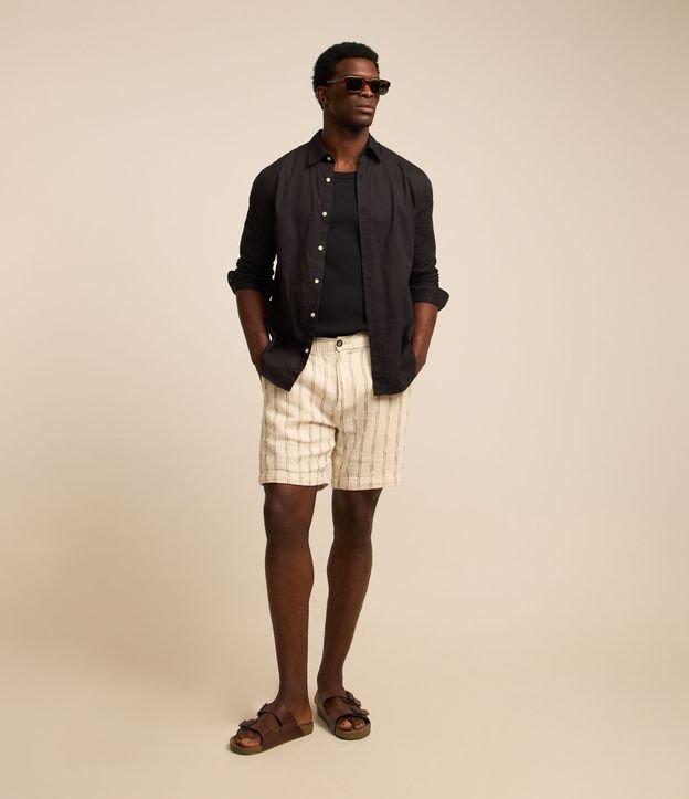 Bermuda em Tela Texturizada com Cordão Interno - 1