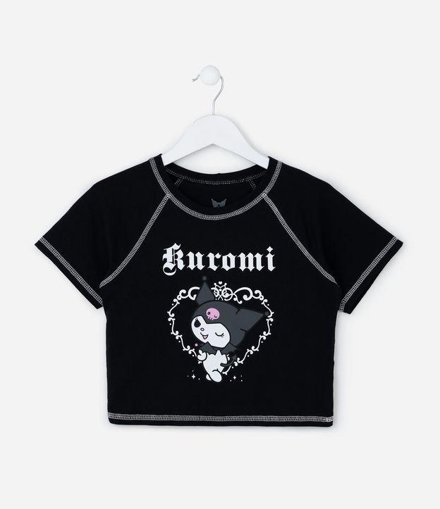 Camiseta Curta Infantil com Estampa Kuromi - Tam 5 a 14 Anos - 1