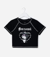 Camiseta Curta Infantil com Estampa Kuromi - Tam 5 a 14 Anos - 1