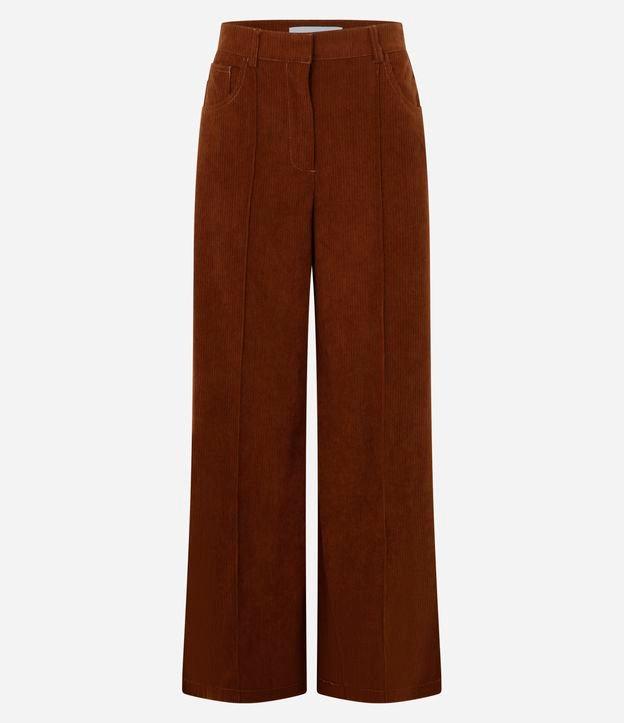 Calça Pantalona em Veludo Cotelê com Friso Frontal - 1
