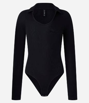 Body com Decote Redondo e Lapela