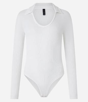 Body com Decote Redondo e Lapela