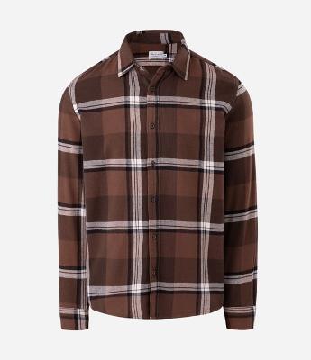 Camisa Regular em Flanela com Estampa Xadrez