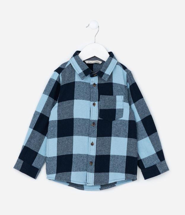 Camisa Infantil em Flanela com Estampa Xadrez - Tam 1 a 6 Anos - 1