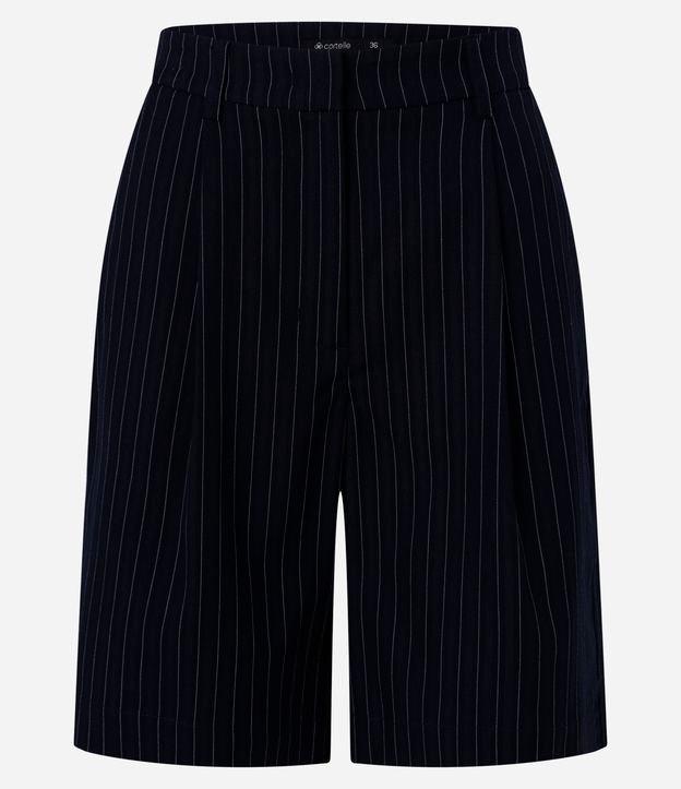 Bermuda Alfaiatada com Listras Riscas de Giz Metalizadas - 1