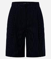 Bermuda Alfaiatada com Listras Riscas de Giz Metalizadas - 1