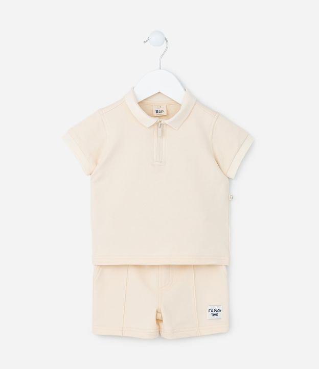 Conjunto Infantil com Gola Polo e Zíper - Tam 0 a 18 meses - 1