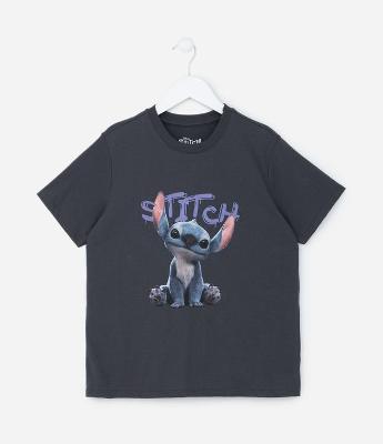 Camiseta Infantil com Estampa do Stitch - Tam 5 a 14 Anos