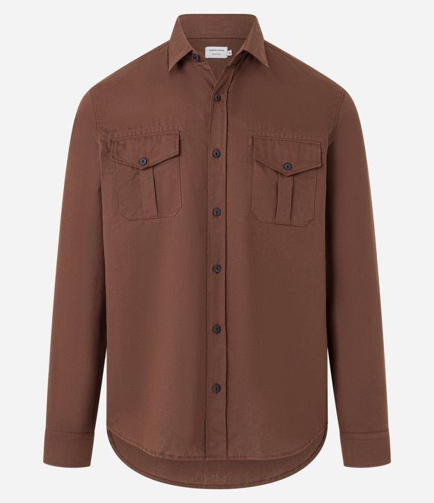 Camisa Comfort em Sarja Leve com 02 Bolsos - 1