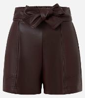 Short Curto em PU com Amarração Frontal - 1