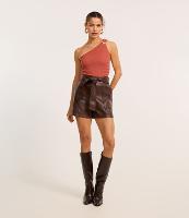 Short Curto em PU com Amarração Frontal - 2