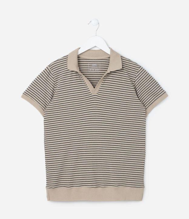Camiseta Infantil Texturizada com Listras a Fio Tinto - Tam 5 a 14 Anos - 1