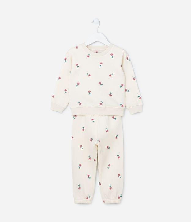 Conjunto Infantil com Bordado de Florzinhas - Tam 1 a 5 Anos - 1