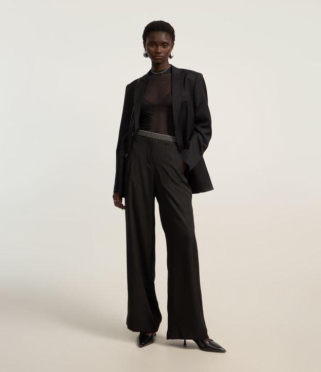 Calça Pantalona em Crepe com Recorte V - 2