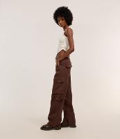 Calça Reta em Jeans com Bolso Cargo - 2