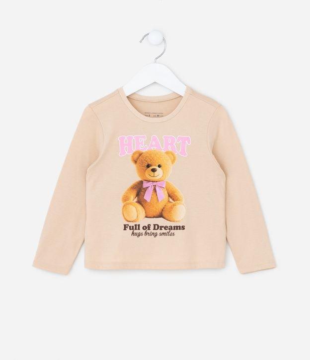 Blusa Infantil com Estampa Ursinho de Laço - Tam 1 a 6 Anos - 1