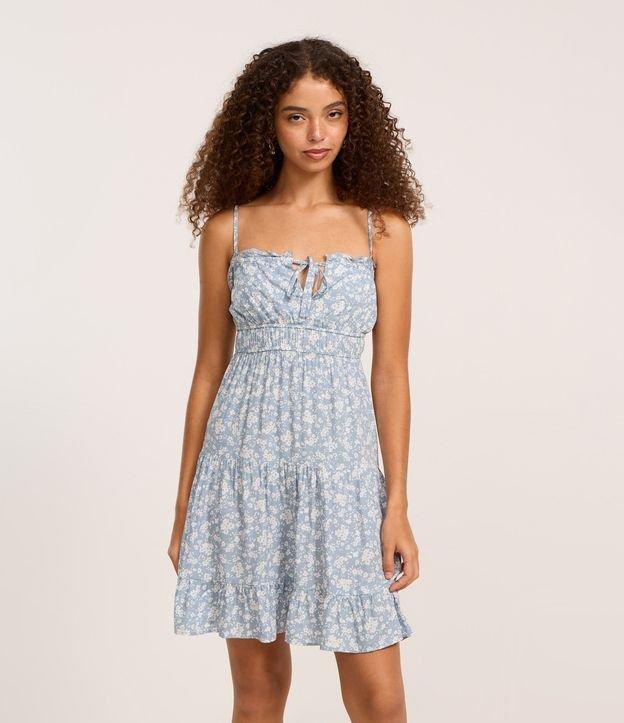 Vestido Curto Godê em Tricoline Floral Liberty - 2