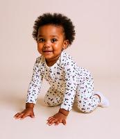 Conjunto Infantil em Ribana com Estampa Floral - Tam RN a 18 meses - 2