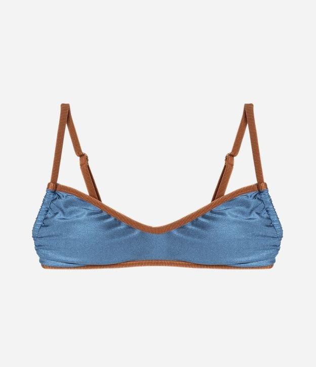 Biquíni Top Camisetinha Metalizado com Detalhe Contrastante - 1