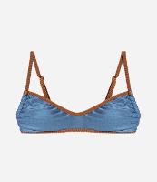 Biquíni Top Camisetinha Metalizado com Detalhe Contrastante - 1