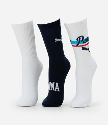 Kit 03 Meias Cano Longo College Puma