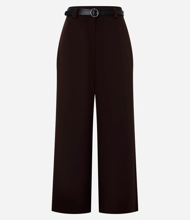 Calça Reta Alfaiatada com Cinto de PU - 1